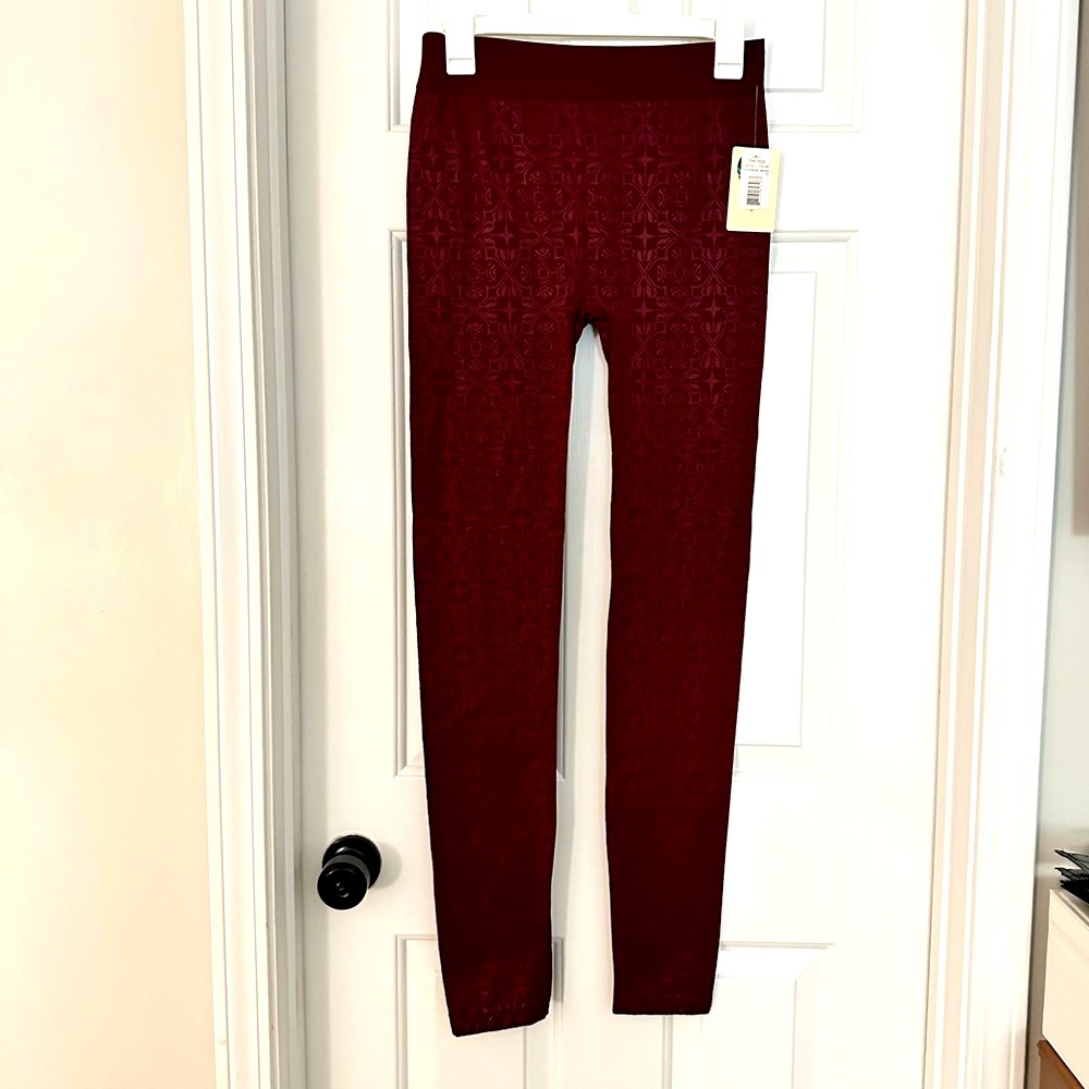 Pink Rose Fleece Lined Leggings - NWT